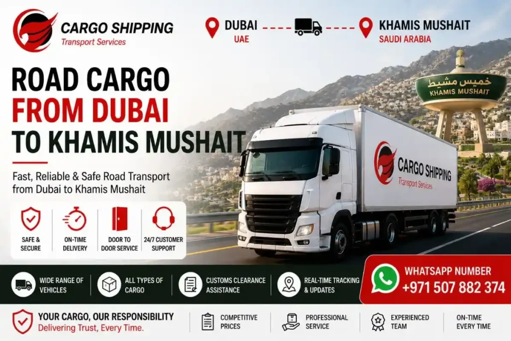 Road Cargo from Dubai to Khamis Mushait